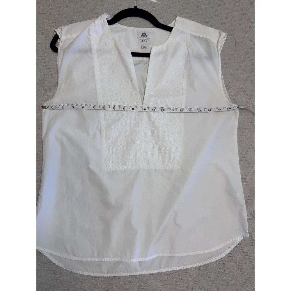 Coastal Minimalist J.Crew Thomas by Mason White Cotton Sleeveless Popover Blouse
